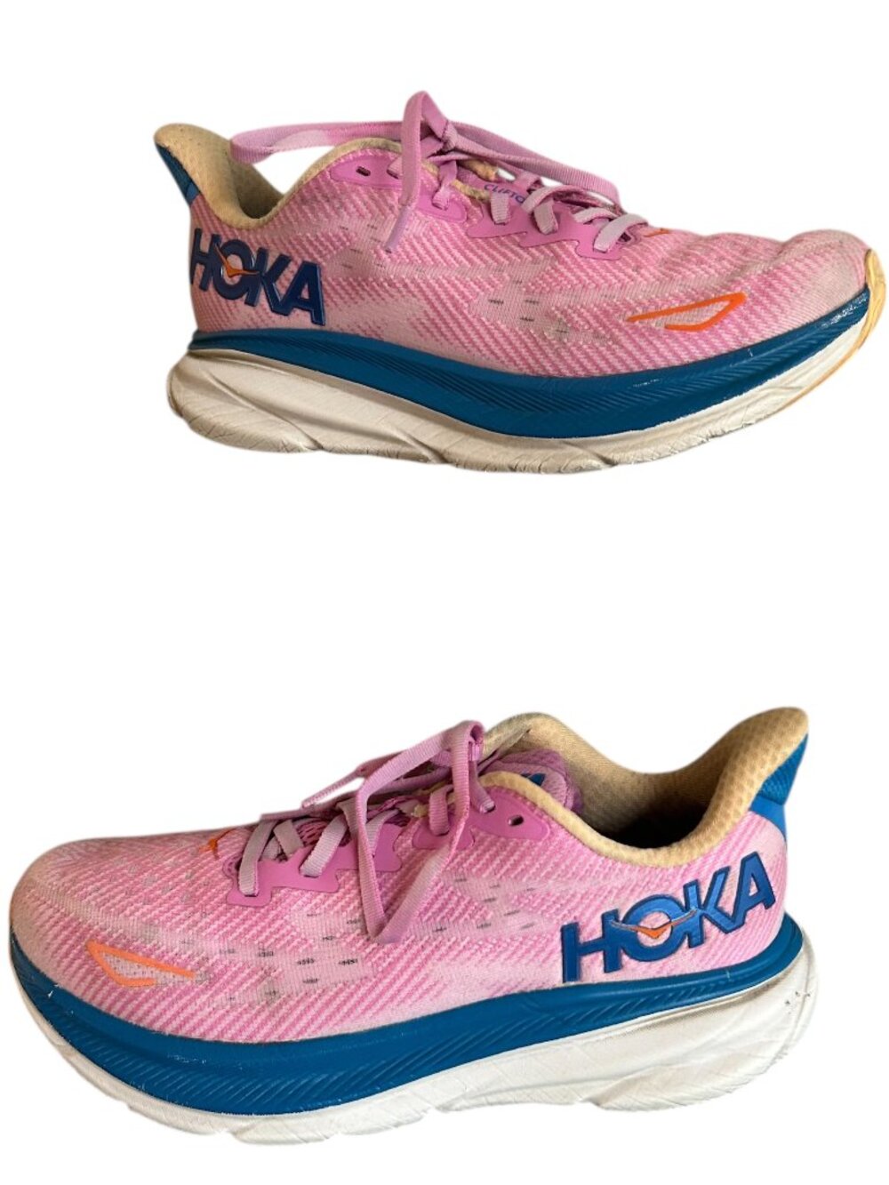 Hoka One One Clifton 9 Pink Running Shoes Sneakers Athletic Size 7